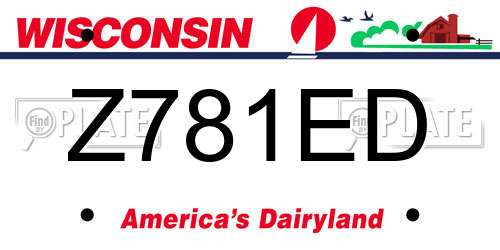 Z781ED Wisconsin License Plate
