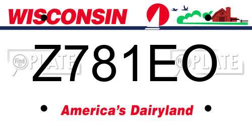 Z781EO Wisconsin License Plate