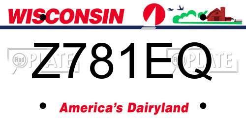 Z781EQ Wisconsin License Plate