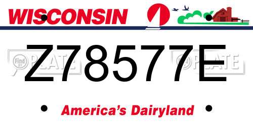 Z78577E Wisconsin License Plate