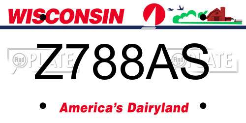 Z788AS Wisconsin License Plate