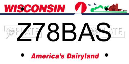 Z78BAS Wisconsin License Plate