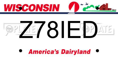 Z78IED Wisconsin License Plate