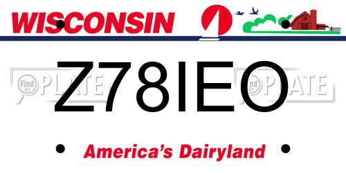 Z78IEO Wisconsin License Plate