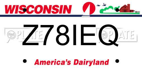 Z78IEQ Wisconsin License Plate