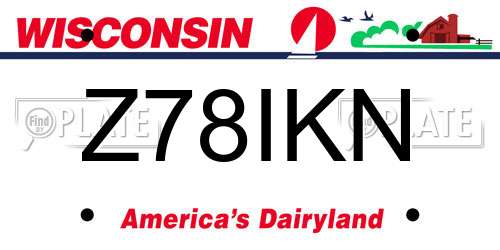Z78IKN Wisconsin License Plate