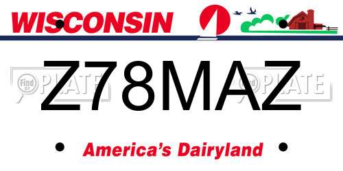 Z78MAZ Wisconsin License Plate