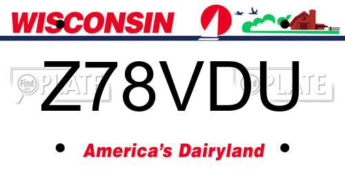 Z78VDU Wisconsin License Plate