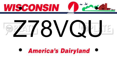 Z78VQU Wisconsin License Plate