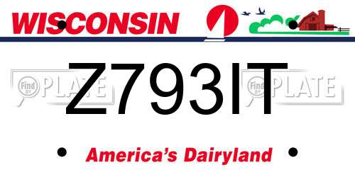 Z793IT Wisconsin License Plate