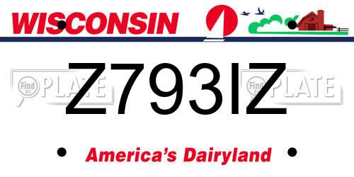 Z793IZ Wisconsin License Plate