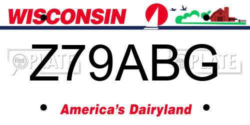 Z79ABG Wisconsin License Plate