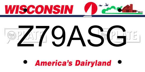 Z79ASG Wisconsin License Plate