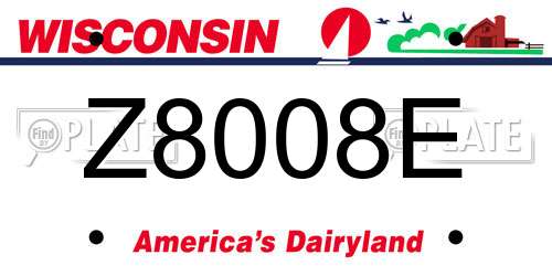 Z8008E Wisconsin License Plate