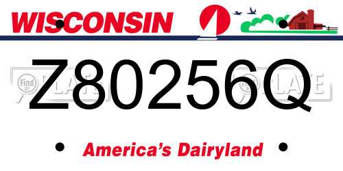 Z80256Q Wisconsin License Plate