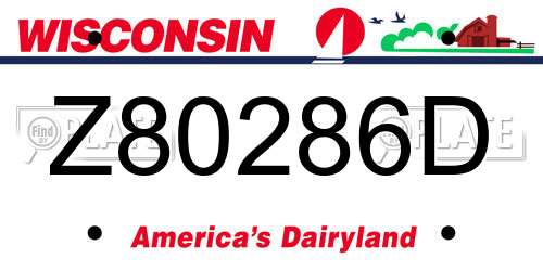 Z80286D Wisconsin License Plate