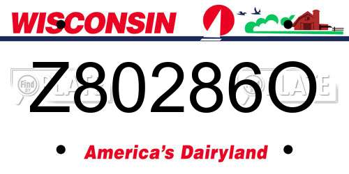 Z80286O Wisconsin License Plate