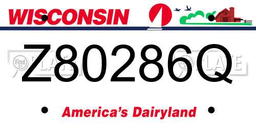 Z80286Q Wisconsin License Plate