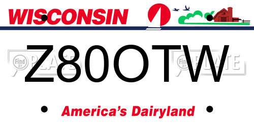 Z80OTW Wisconsin License Plate