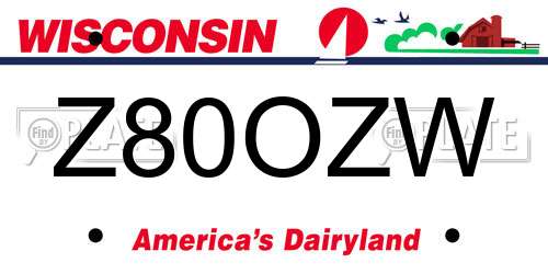 Z80OZW Wisconsin License Plate