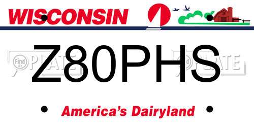Z80PHS Wisconsin License Plate