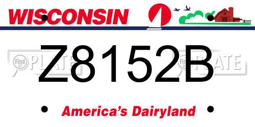 Z8152B Wisconsin License Plate