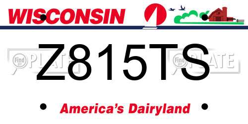Z815TS Wisconsin License Plate