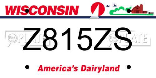Z815ZS Wisconsin License Plate