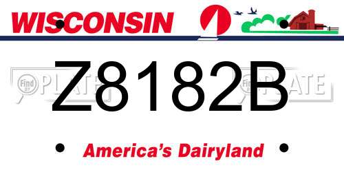 Z8182B Wisconsin License Plate