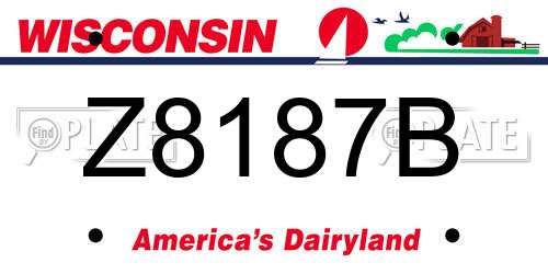 Z8187B Wisconsin License Plate
