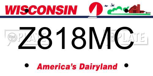 Z818MC Wisconsin License Plate