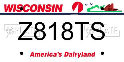 Z818TS Wisconsin License Plate