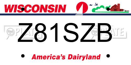 Z81SZB Wisconsin License Plate