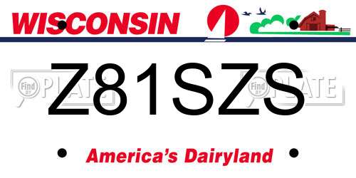 Z81SZS Wisconsin License Plate