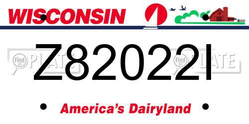 Z82022I Wisconsin License Plate