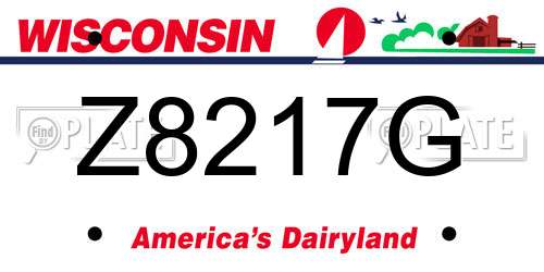 Z8217G Wisconsin License Plate