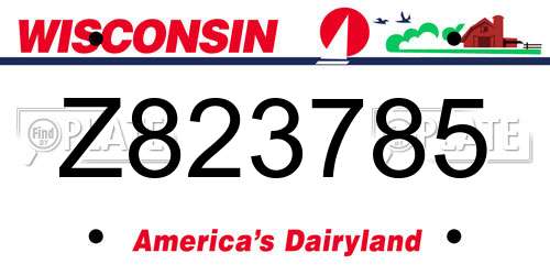 Z823785 Wisconsin License Plate