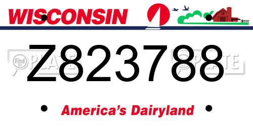 Z823788 Wisconsin License Plate