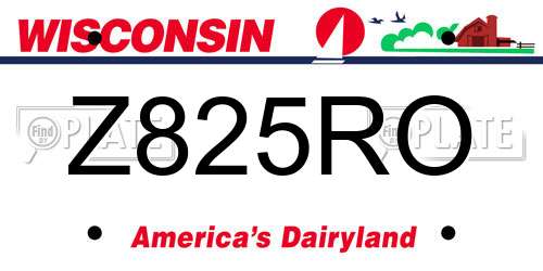Z825RO Wisconsin License Plate