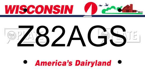 Z82AGS Wisconsin License Plate