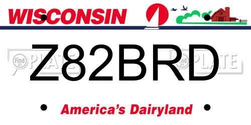 Z82BRD Wisconsin License Plate