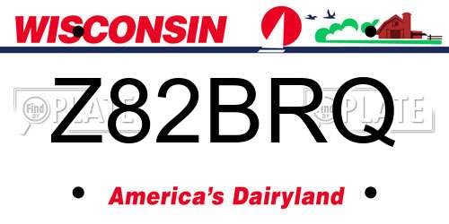 Z82BRQ Wisconsin License Plate