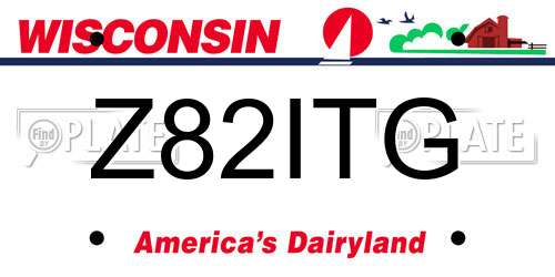 Z82ITG Wisconsin License Plate