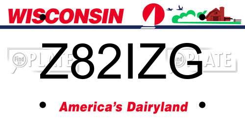 Z82IZG Wisconsin License Plate