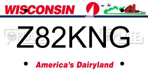 Z82KNG Wisconsin License Plate