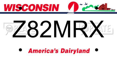 Z82MRX Wisconsin License Plate