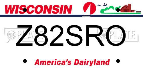 Z82SRO Wisconsin License Plate