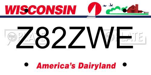 Z82ZWE Wisconsin License Plate