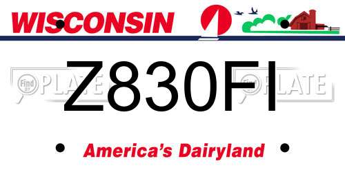 Z830FI Wisconsin License Plate