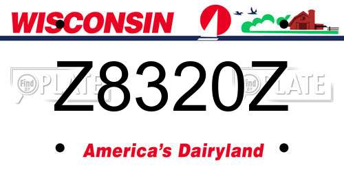 Z8320Z Wisconsin License Plate